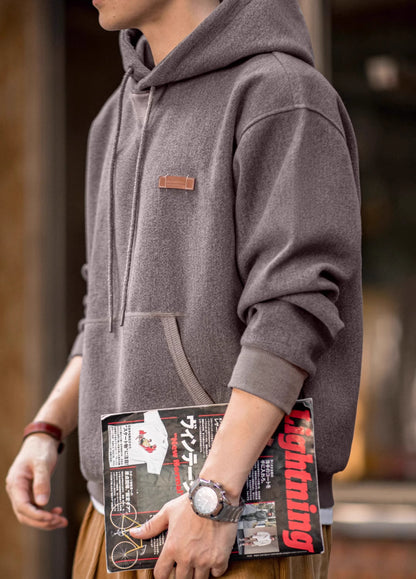 American Retro Woolen Hooded Heavy Thick Pullover Men's Sweater - Harmony Gallery
