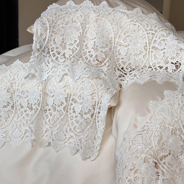 French Romantic Lace Cool Double-Sided Tencel Four-Piece Bed Set - Harmony Gallery