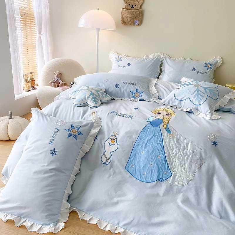 Disney Frozen Princess Elsa Cotton Washed Cotton Four-piece Bed Set - Harmony Gallery