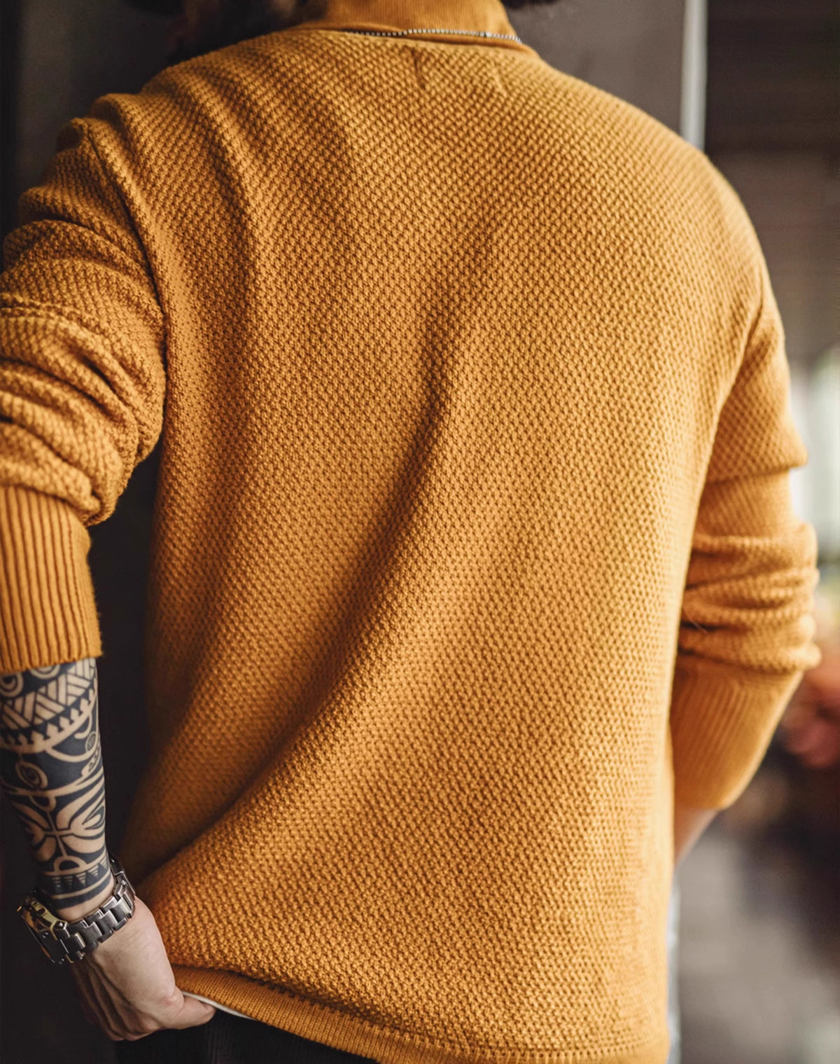 American Retro Pineapple Pullover Inner Wear Knitted Men's Sweater - Harmony Gallery