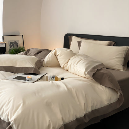 Light Luxury Pure Cotton Brushed Four-Piece Thickened Bed Set - Harmony Gallery
