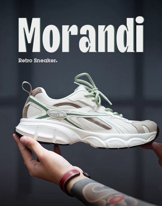 Jogging Morandi Green Breathable All-Match Men's Sports Shoes - Harmony Gallery