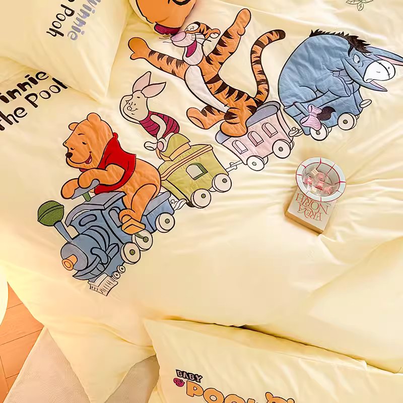 Disney Winnie The Pooh Park Washed Pure Cotton Four-piece Bed Set - Harmony Gallery