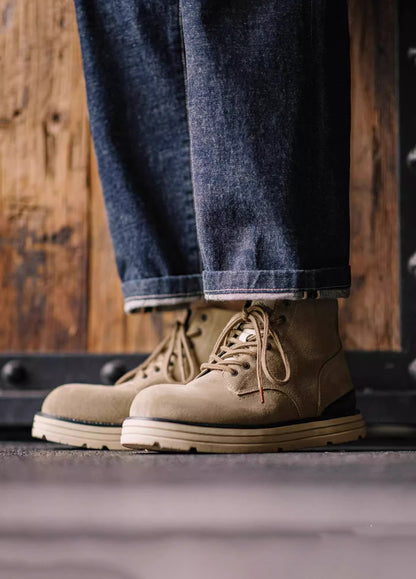 American Retro Winter Height-Enhancing Non-Slip Leather Men's Boot - Harmony Gallery