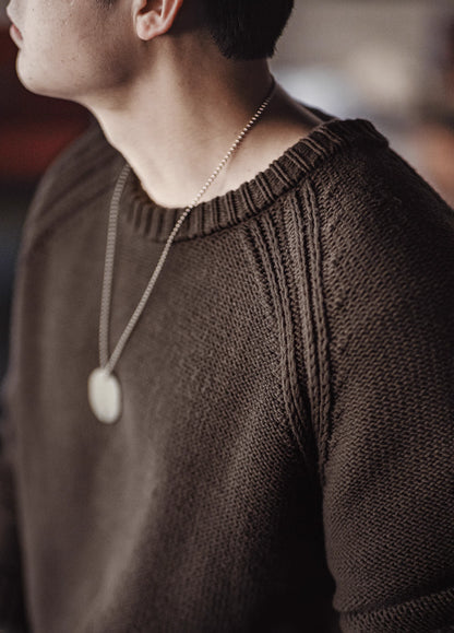 American Retro Heavy Woven Textured Raglan Sleeve Warm Men's Sweater - Harmony Gallery