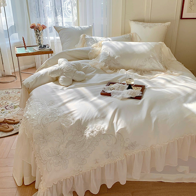 French Romantic Lace Princess Soft Cotton Four-Piece Bed Set - Harmony Gallery