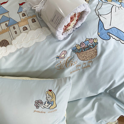 Girls Alice Dream Garden Long-Staple Seven-Piece Pure Cotton Bed Set - Harmony Gallery