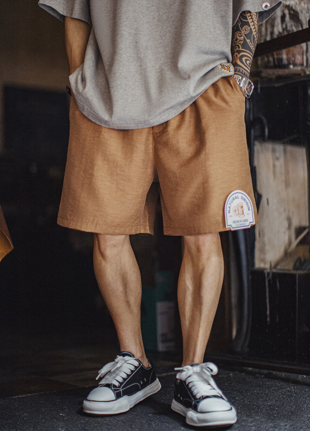 American Lyocell Faux Linen High-End Old-Money Thin Summer Men's Shorts