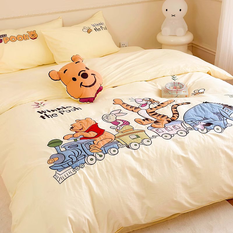 Disney Winnie The Pooh Park Washed Pure Cotton Four-piece Bed Set - Harmony Gallery