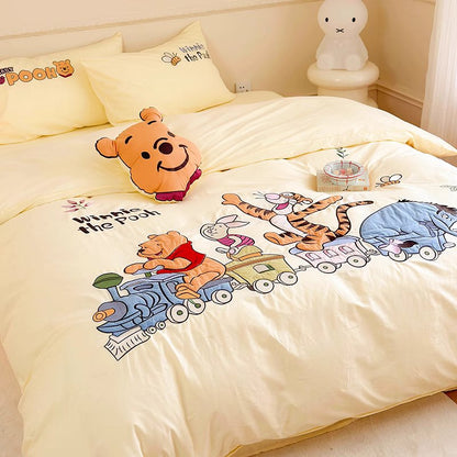 Disney Winnie The Pooh Park Washed Pure Cotton Four-piece Bed Set - Harmony Gallery