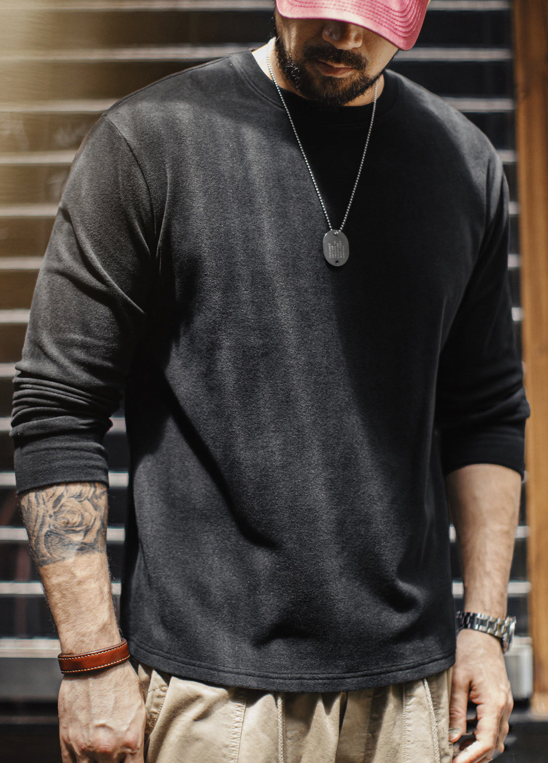 American Fleece-Lined Warm Top Layered Underneath Anti-static Men's Sweater - Harmony Gallery