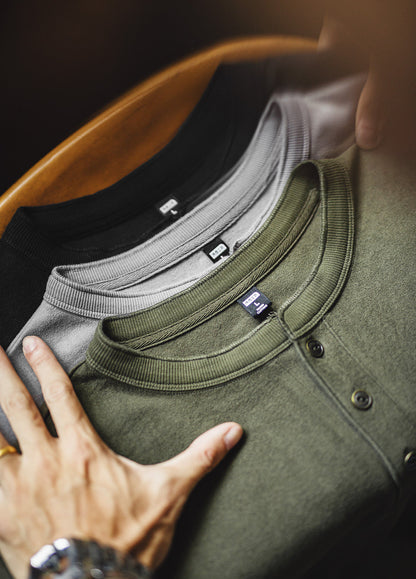 American Henry Collar Fleece-Lined Base Slim Inner Layer Men's Sweater - Harmony Gallery