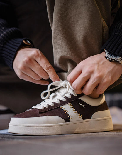 American Retro Baseball Flat Thick Bottom Heightening Men's Casual Shoes - Harmony Gallery