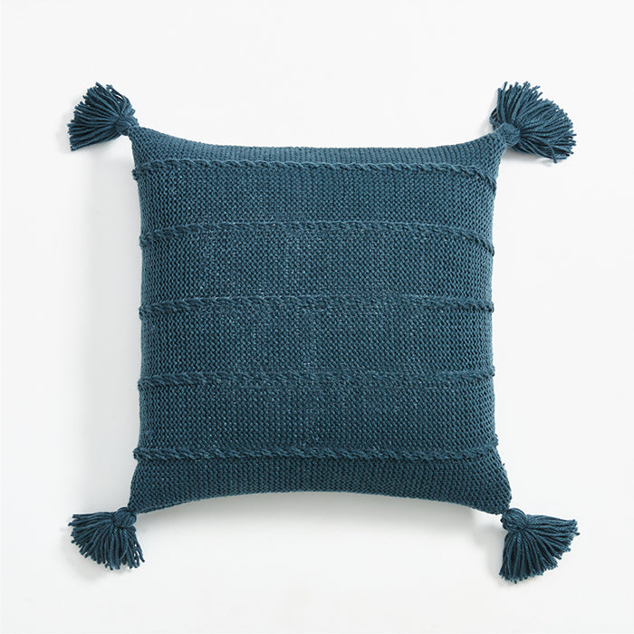 Tasseled Textures Cozy Woolen Knit Throw Pillows - Harmony Gallery