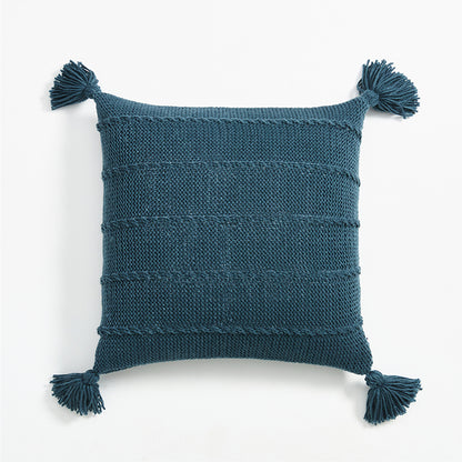 Tasseled Textures Cozy Woolen Knit Throw Pillows - Harmony Gallery