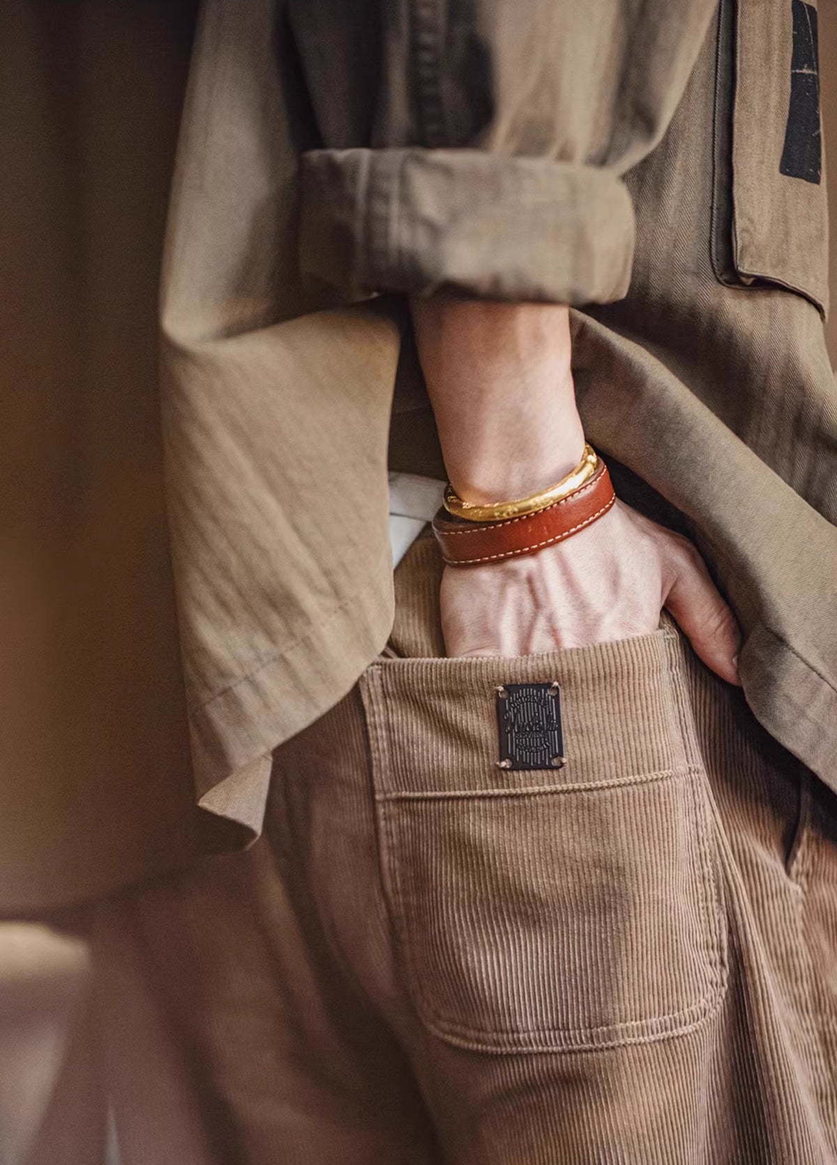 American Retro Multi-Pocket Corduroy Loose Pure Cotton Men's Trousers - Harmony Gallery