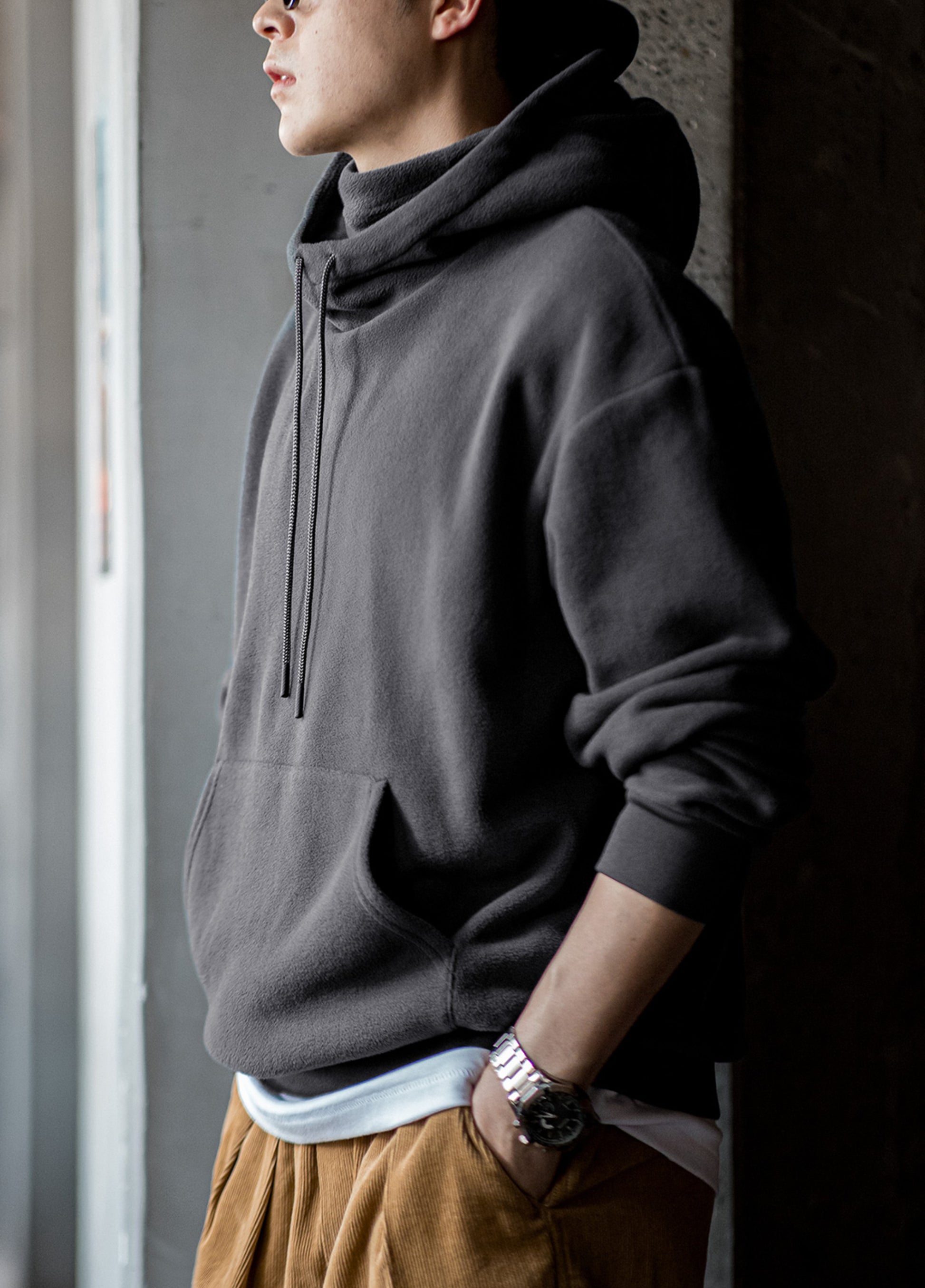 American Casual Polar Fleece Windproof Pullover Mask Men's Sweater - Harmony Gallery