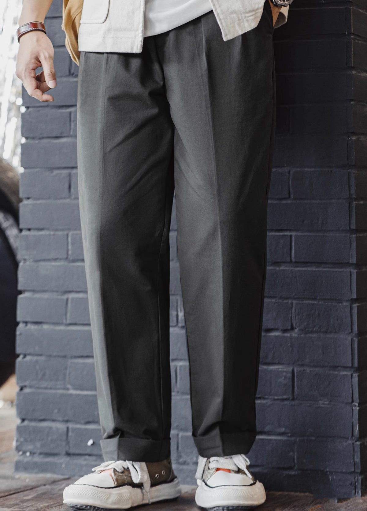 American Workwear Retro Chino Tapered Cotton Straight Men's Trousers - Harmony Gallery