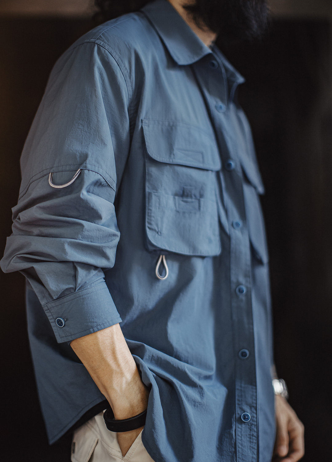 American Blue Lightweight Casual Pocket Hunting Woven Men's Jacket