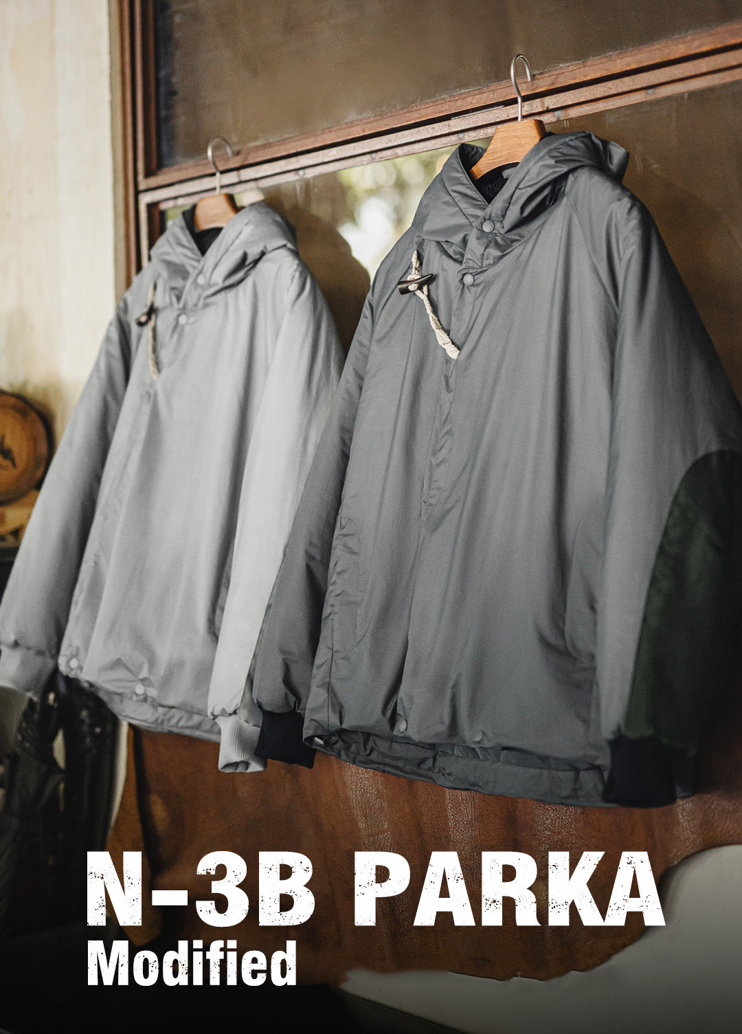 American N3B Gray Parka Coat Short Hooded Thickened Warm Cotton Men's Jacket - Harmony Gallery