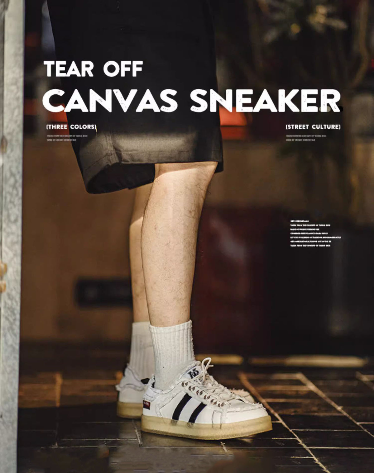 American Retro Destroyed Edge Breathable Thick-Soled  Men's Canvas Shoes - Harmony Gallery