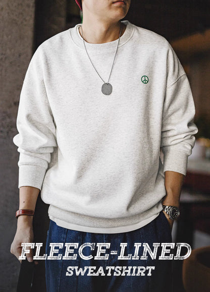 American Plus Velvet Basic Youth Popularity Loose Shoulder Men's Sweater - Harmony Gallery