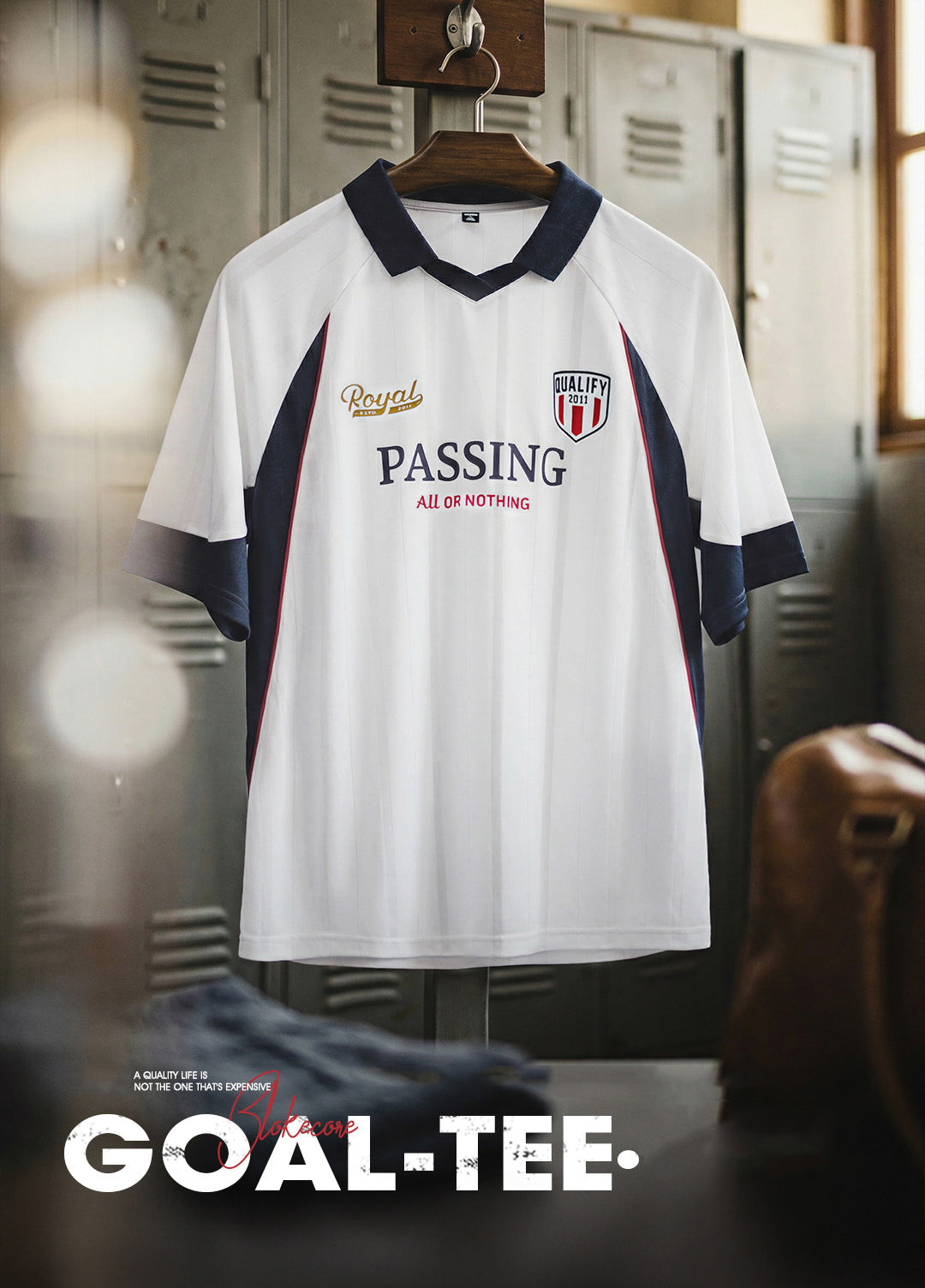 American Retro Polo Sports Soccer Printed Thin Team Uniform Men's T-Shirt