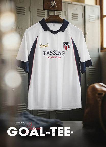 American Retro Polo Sports Soccer Printed Thin Team Uniform Men's T-Shirt