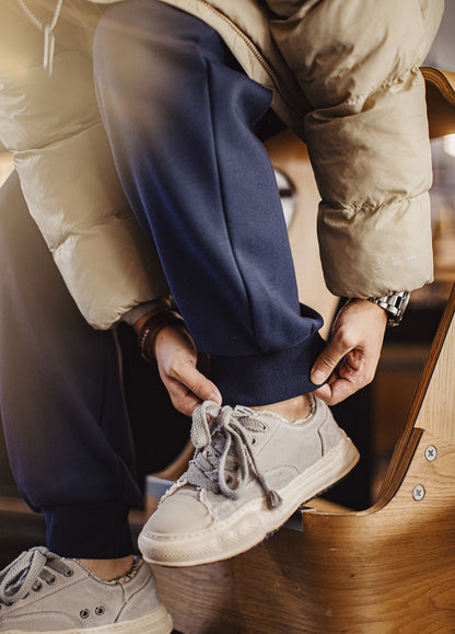 American Jogger Sweatpants Fleece Thickened Warm Drawstring Men's Trousers