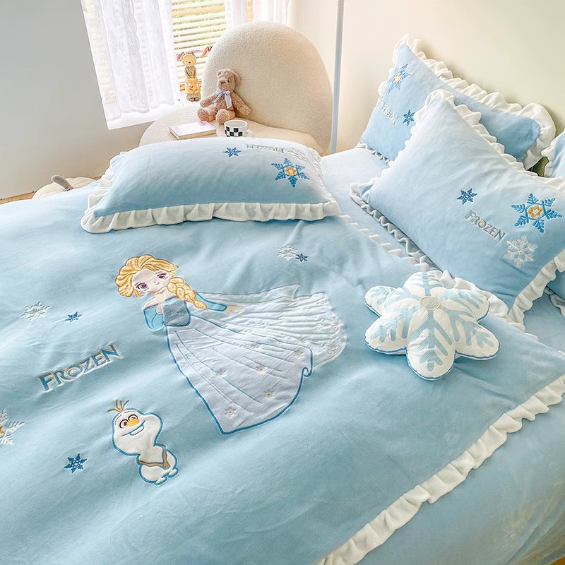 Disney Frozen Princess Elsa Cotton Washed Cotton Four-piece Bed Set - Harmony Gallery