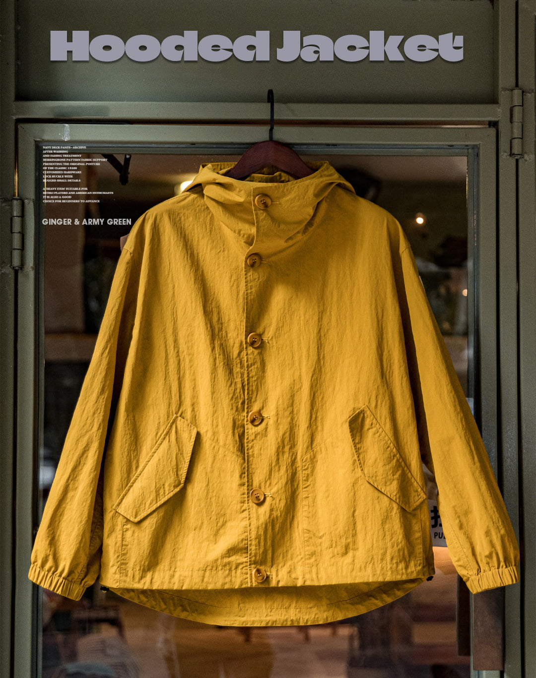 American Retro Pleated Thin Hooded Texture Outdoor Men's Jacket - Harmony Gallery