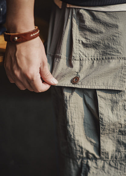 American Retro Commuter Loose Multi-Pocket Cargo Summer Men's Shorts