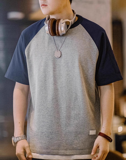American Retro Baseball Contrast Color Stitching Men's T-Shirt - Harmony Gallery