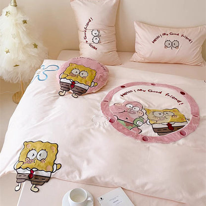 Cute SpongeBob SquarePants Pure Cotton Four-Piece Bed Set - Harmony Gallery