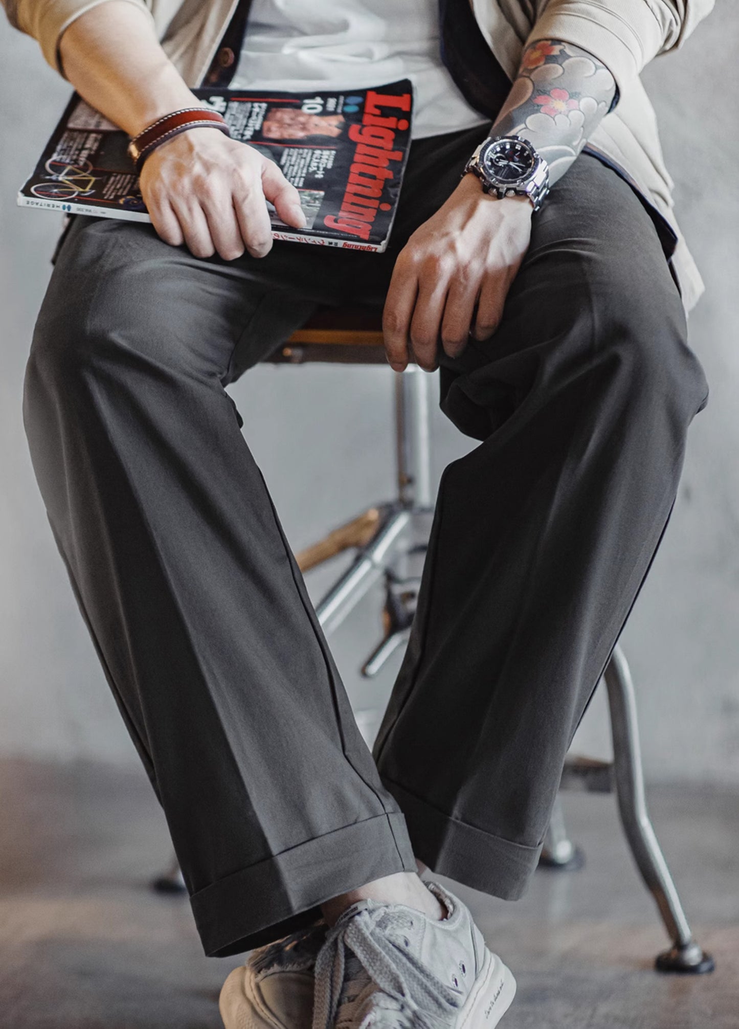 American Workwear Retro Chino Tapered Cotton Straight Men's Trousers - Harmony Gallery