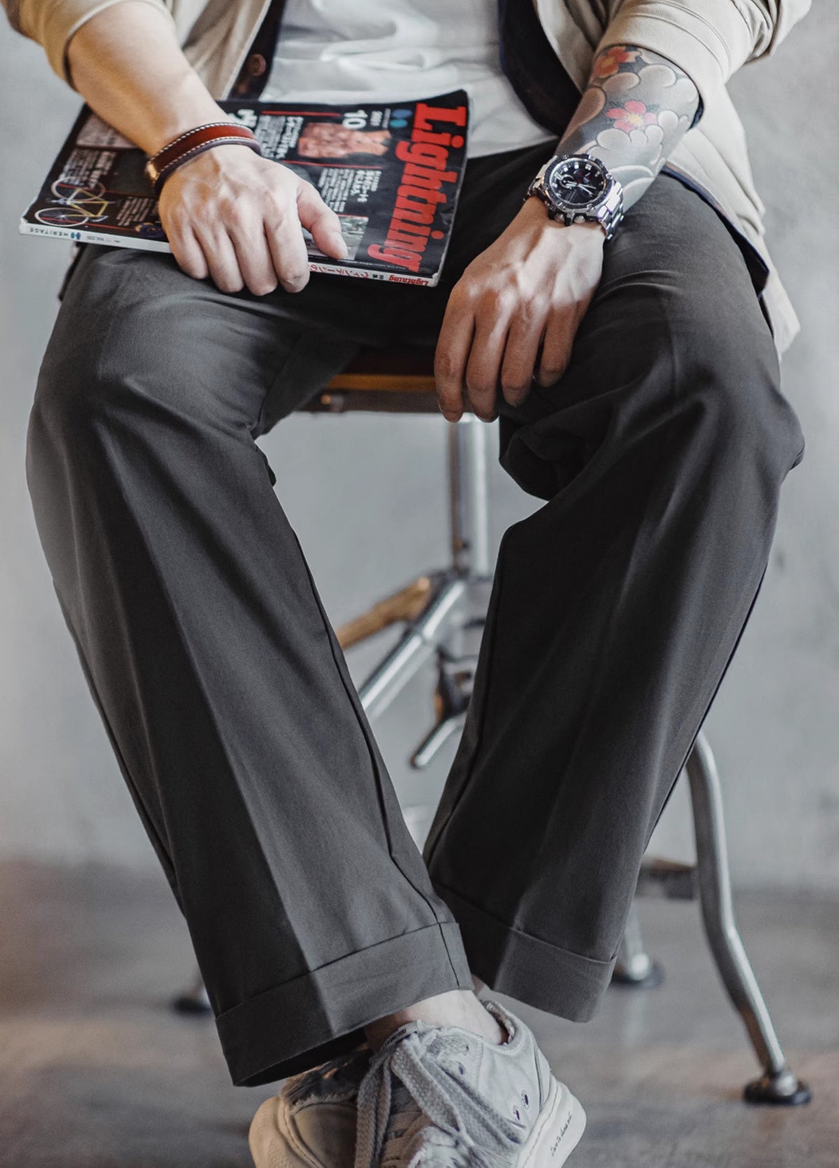 American Workwear Retro Chino Tapered Cotton Straight Men's Trousers - Harmony Gallery