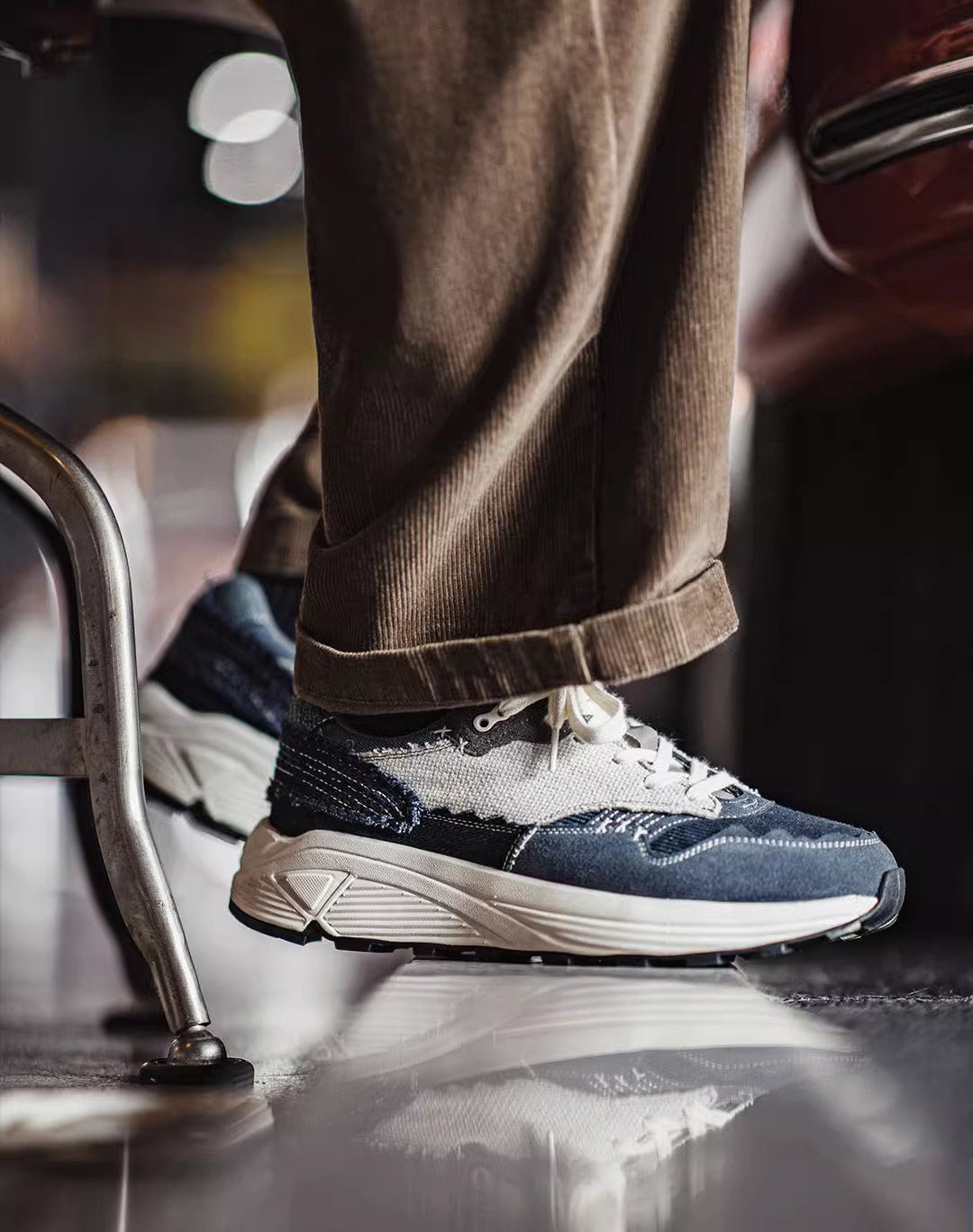 American Denim Wave Jogging Retro Beggar Cowboy Men's Sports Shoes - Harmony Gallery