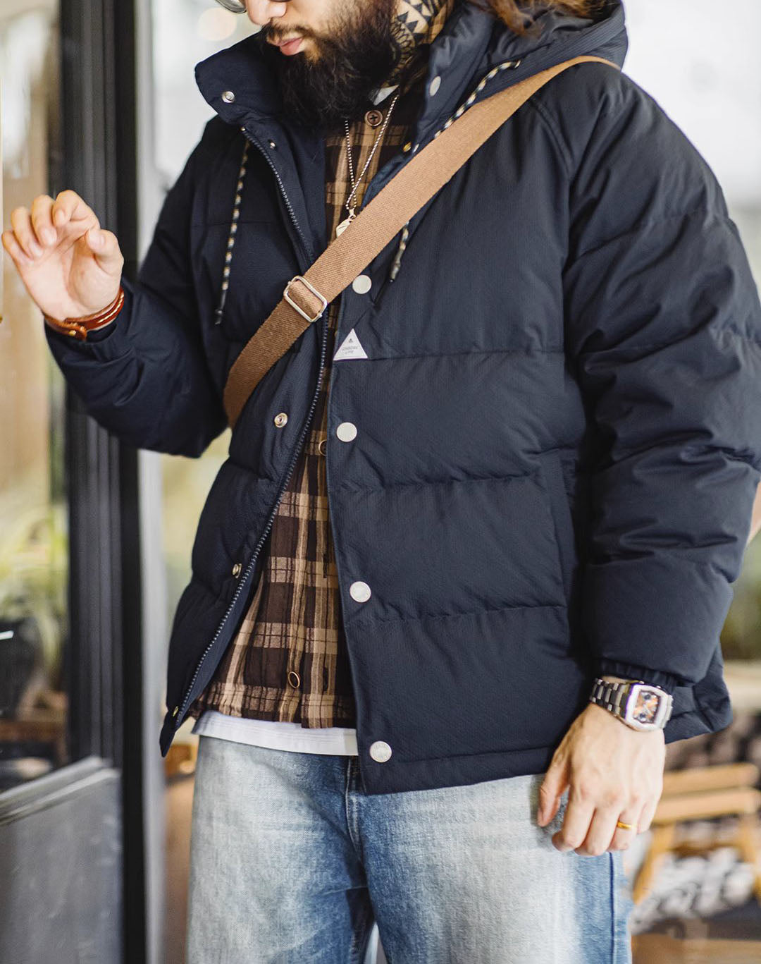 American Retro 90 White Duck Down Hooded Warm Men's Jacket - Harmony Gallery