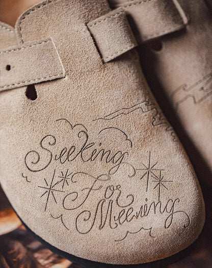 Illustration Of Mules And Half-Slippers Outerwear Cork Leather Unisex Sandal - Harmony Gallery