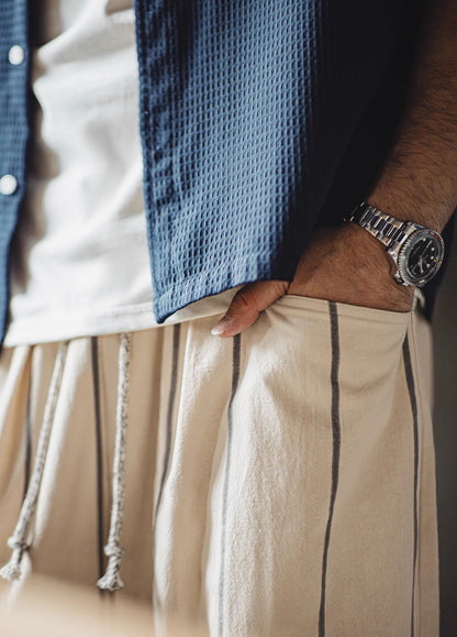 American Retro Vertical Striped Balloon Lazy Straight Men's Trousers - Harmony Gallery