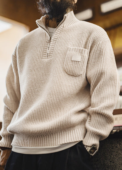 American Old Money Half-Zipper Pullover Soft Warm Men's Sweater - Harmony Gallery