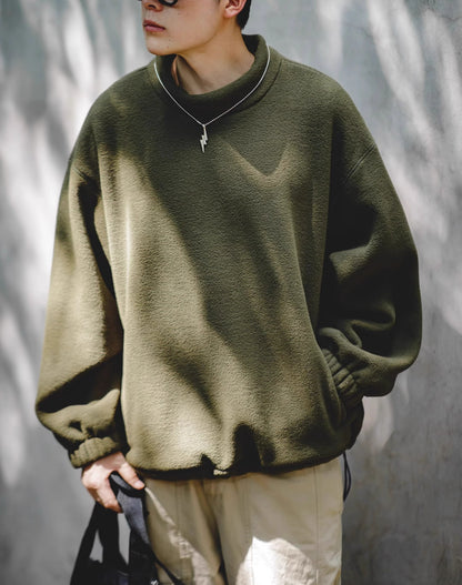 American Casual Polar Fleece Loose Lazy Pullover Men's Sweater - Harmony Gallery
