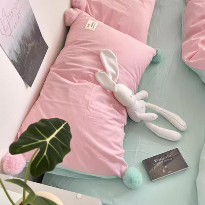 Mix And Match Girly Heart Washed Pure Cotton Four-Piece Bed Set - Harmony Gallery