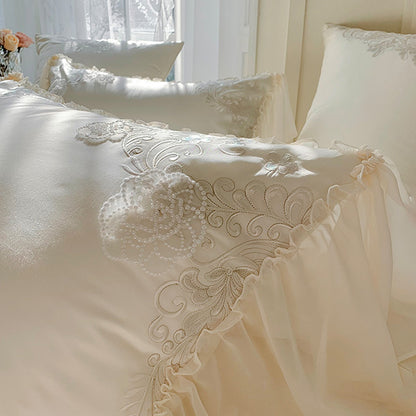 French Romantic Lace Princess Soft Cotton Four-Piece Bed Set - Harmony Gallery