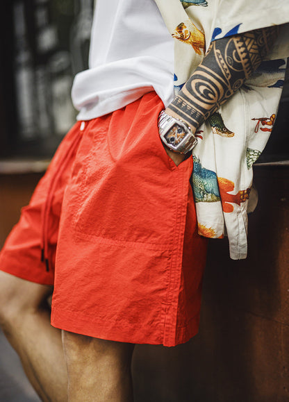 American Retro Beach Elastic Waistband Summer Daily Men's Shorts
