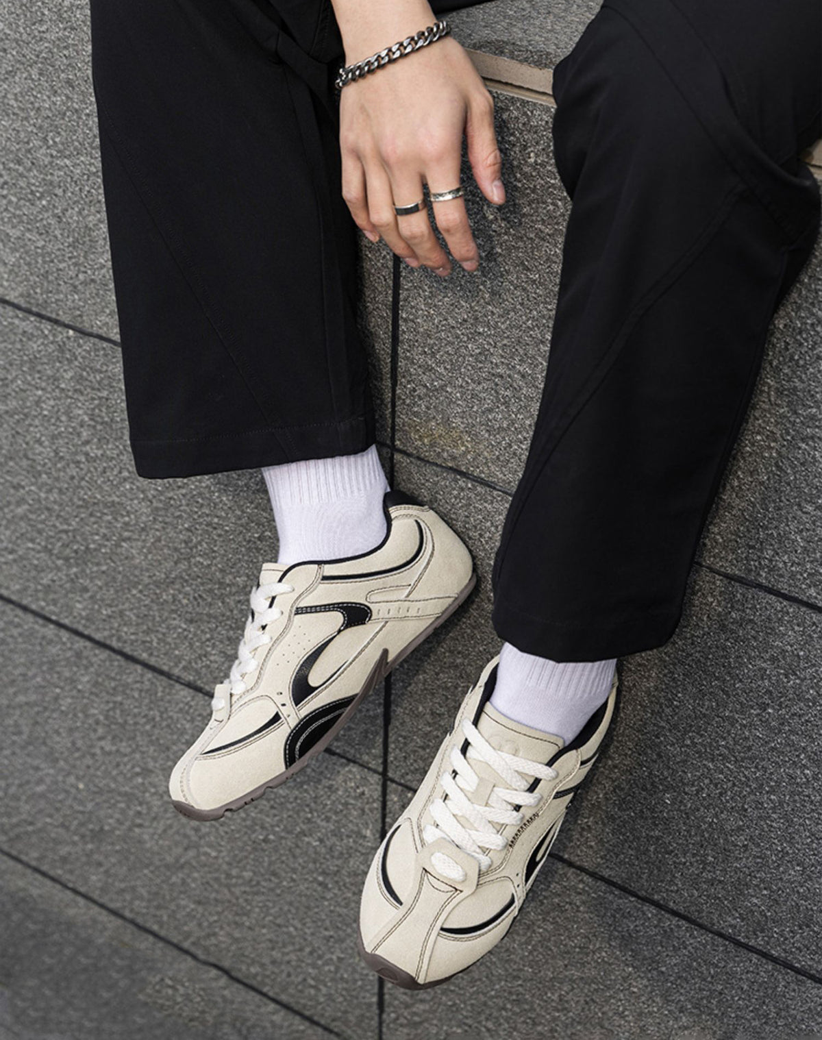 German Retro Race Car Flat-Bottomed All-Match Leather Stitching Unisex Sports Shoes - Harmony Gallery