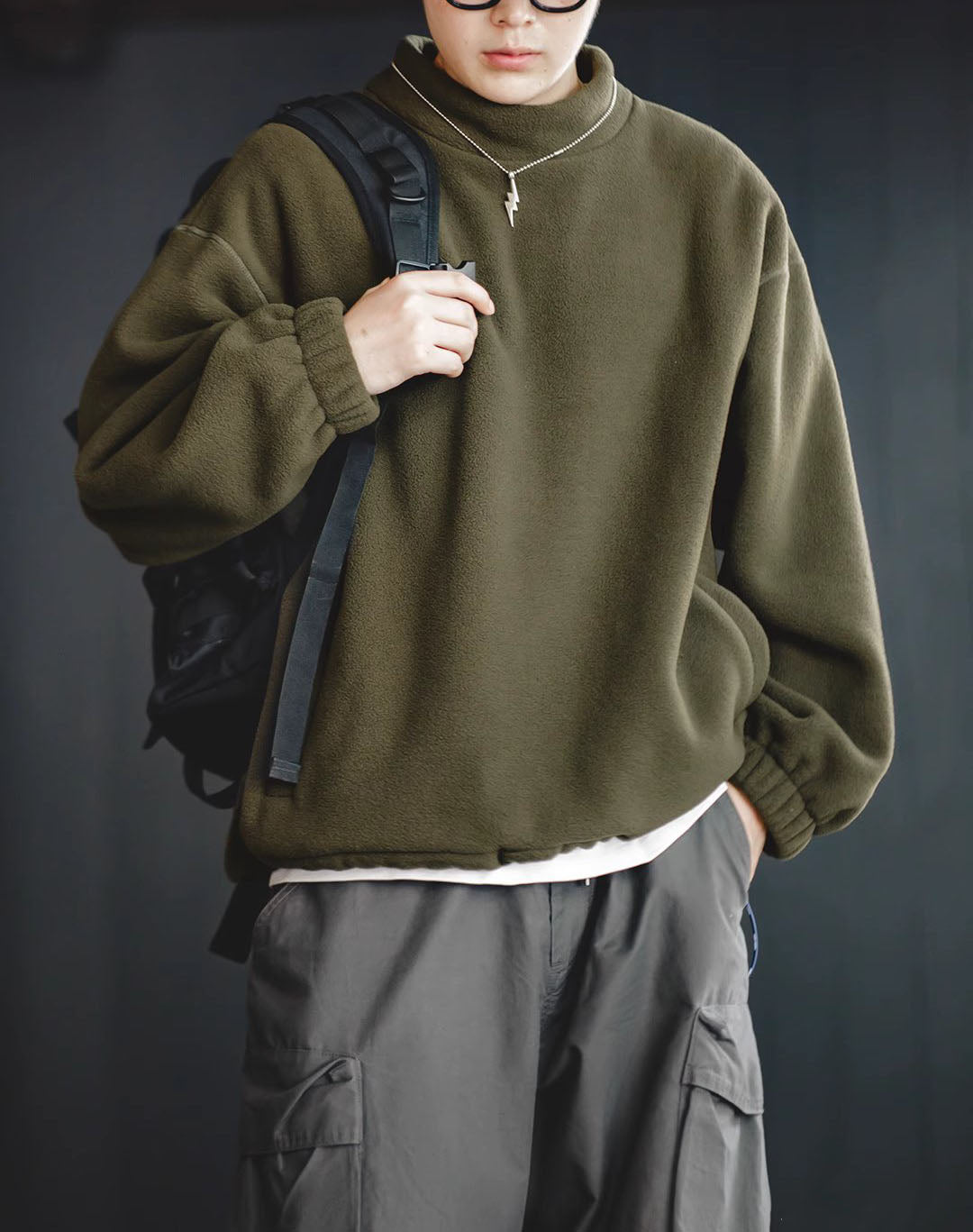 American Casual Polar Fleece Loose Lazy Pullover Men's Sweater - Harmony Gallery
