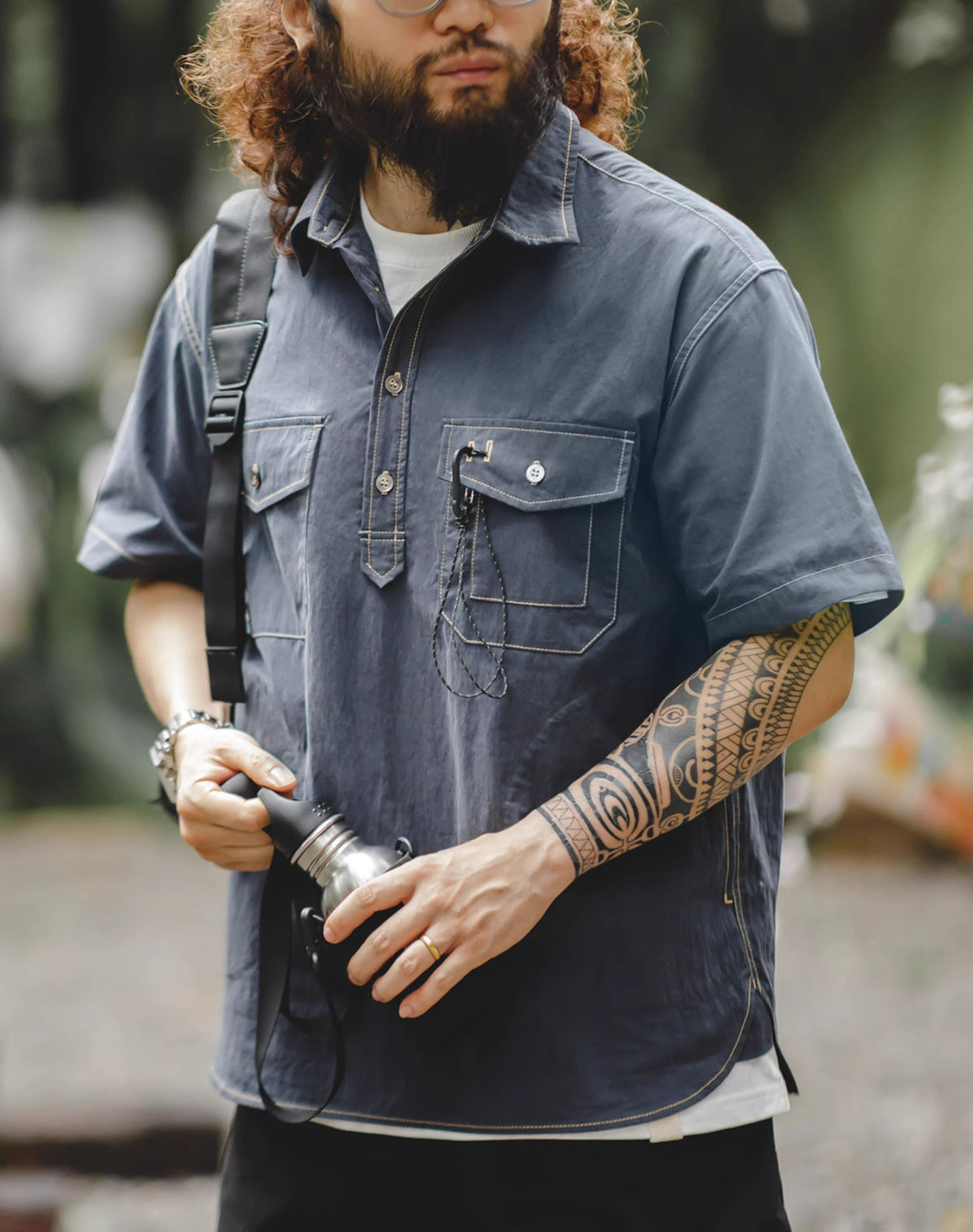 American Casual Pocket Outdoor Silhouette Men's T-Shirt - Harmony Gallery