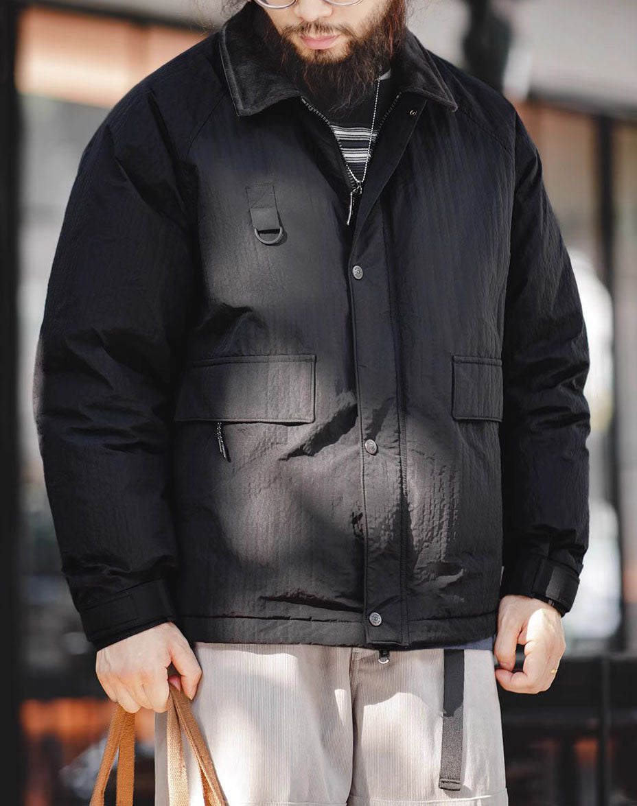 American Retro Spey 90 Lapel Warm Cotton Winter Men's Jacket - Harmony Gallery