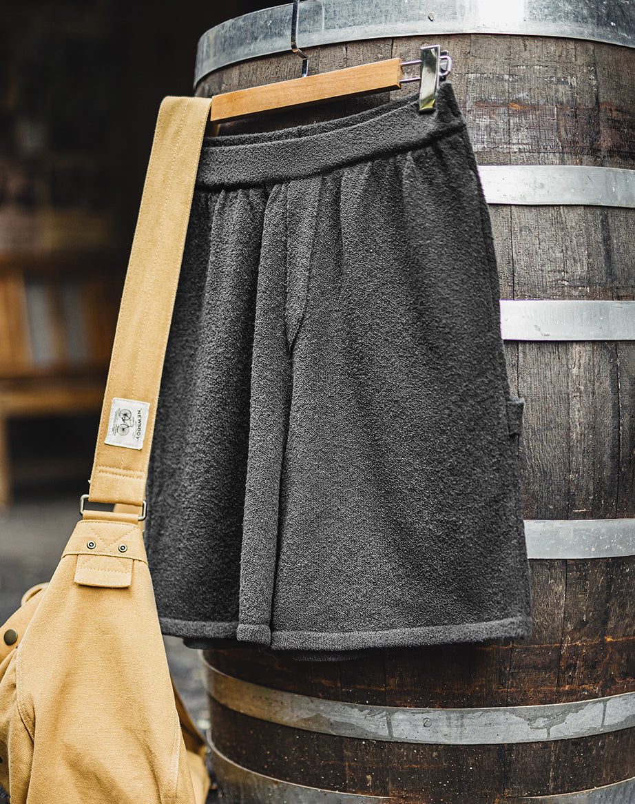American Gray And Black Heavy Silhouette Breathable Guard Men's Shorts - Harmony Gallery